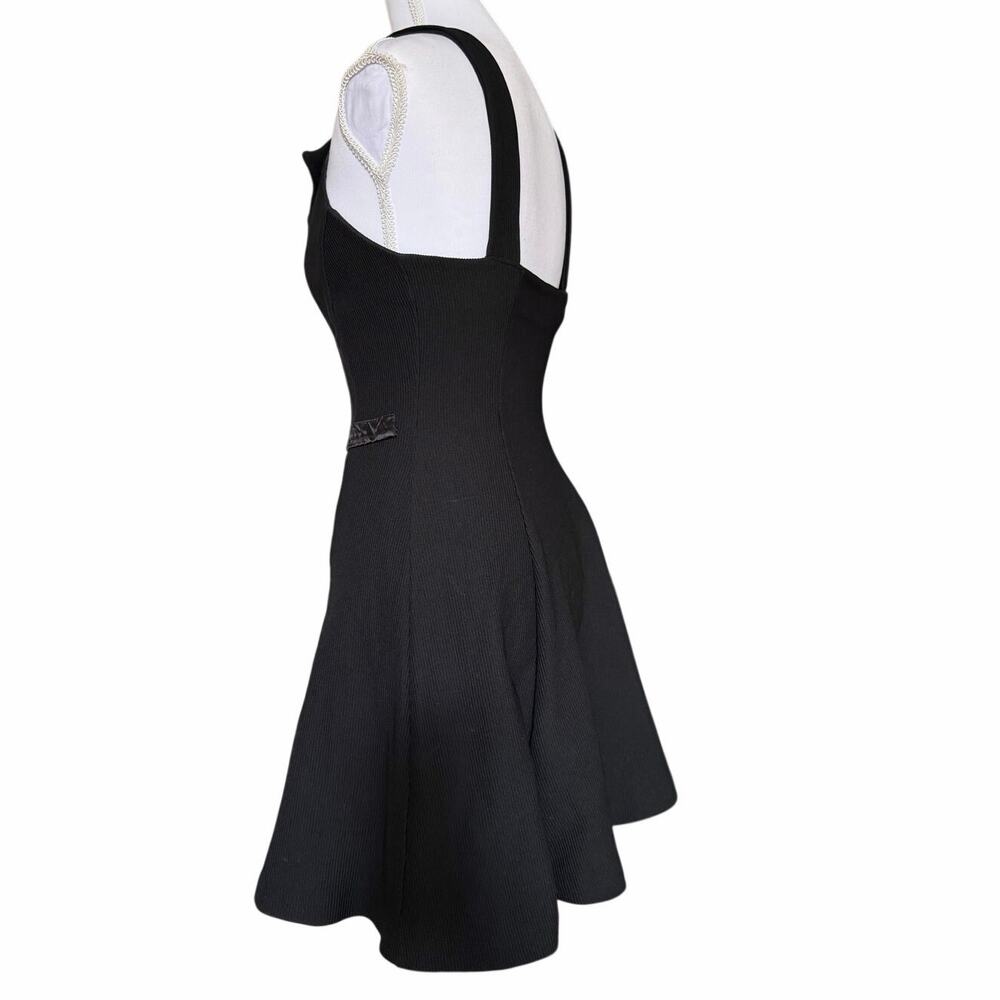 Vintage Betsey Johnson Made in USA Black Coquette Fit Flare Dress Button P XS - Picture 6 of 8
